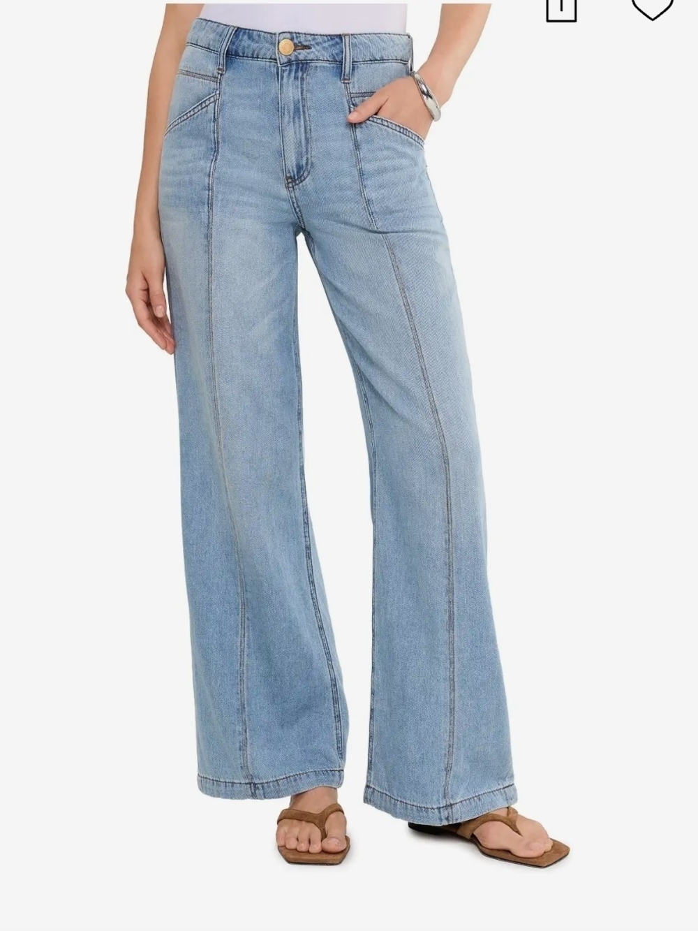 KUT Jodi High Rise Wide Leg Jeans Light Wash Size 10